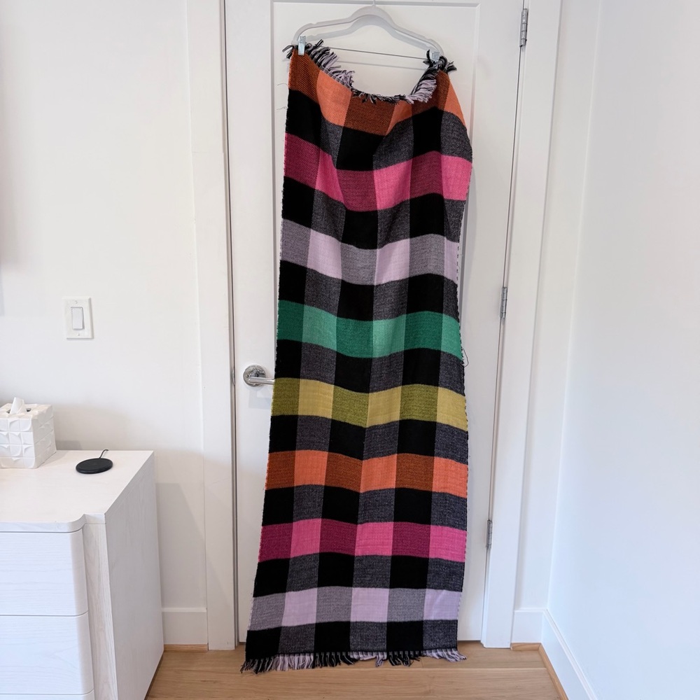 Anthropologie Black and Lavender/Multi Reversible Maxi Scarf - Picture 6 of 10
